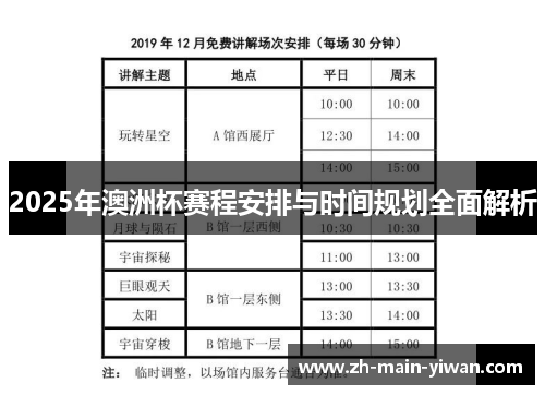 2025年澳洲杯赛程安排与时间规划全面解析 2025年澳洲杯赛程安排与时间规划全面解析