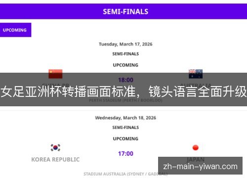 女足亚洲杯转播画面标准，镜头语言全面升级